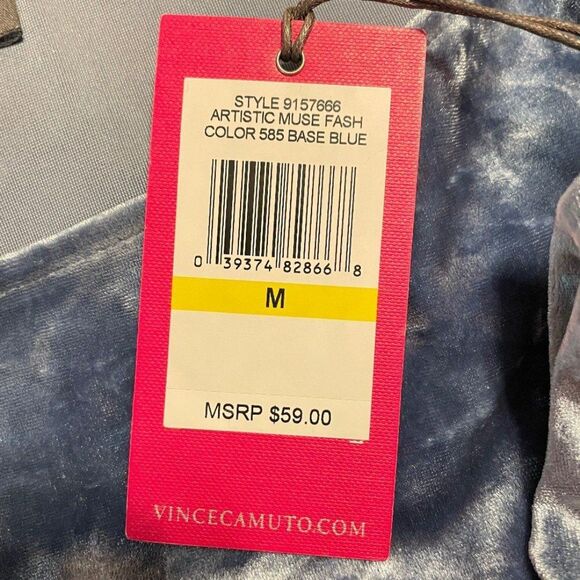 Vince Camuto Blue Velvet Blouse - Picture 6 of 8